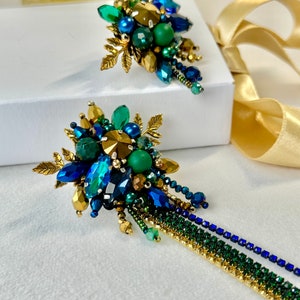 Asymmetric earrings “Emerald”