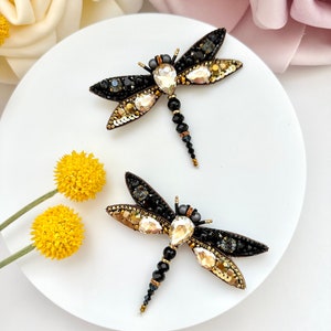 Hand-embroidered brooch ‘’Dragonfly"