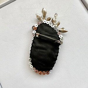 Handmade Beaded Druze Brooch: Designer Crystal Accessory