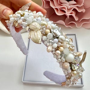 Handmade Beaded Crystal Headband: Wedding Hair Accessory