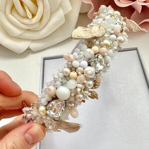 Handmade Beaded Crystal Headband: Wedding Hair Accessory