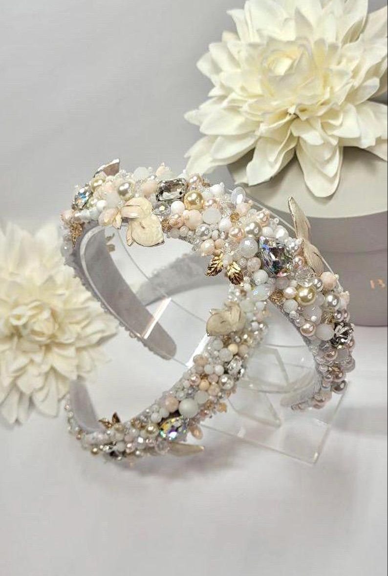 Handmade Beaded Crystal Headband: Wedding Hair Accessory