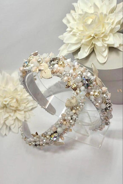 Handmade Beaded Crystal Headband: Wedding Hair Accessory