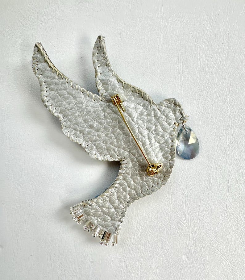 Hand-embroidered brooch ''Christmas tree"